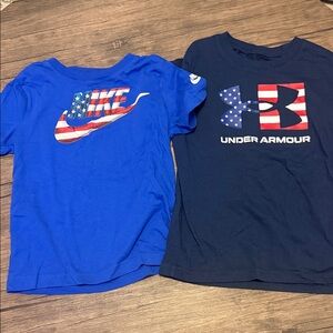 Nike Royal Blue Kids Short-Sleeve Tee with American Flag Swoosh